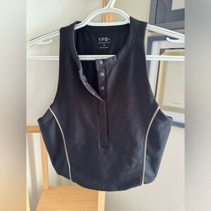 Abercrombie and Fitch YPB button down athletic crop top